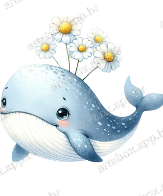 Baleia Fofa com Margaridas